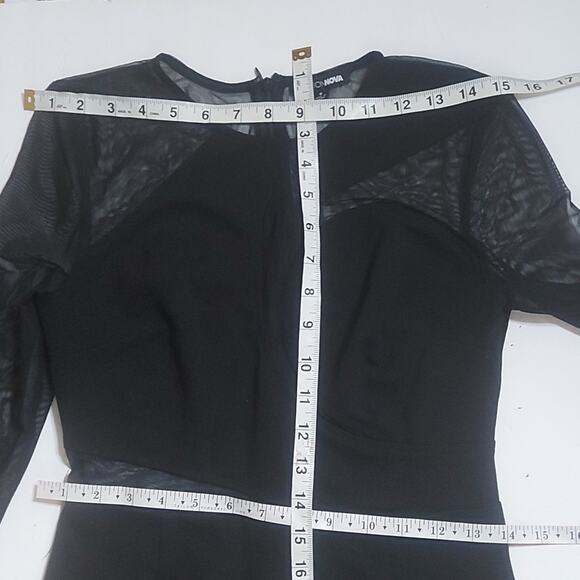 Fashion Nova Mesh Baby Black Sheer Jumpsuit S Coquette Girl Whimsy Goth Claddic - Picture 6 of 10